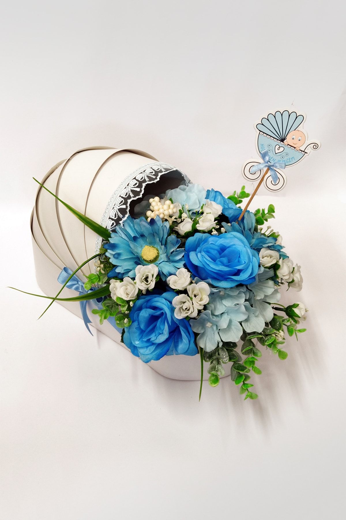 floral store puset erkek bebek cicegi yeni dogan hediyelik bebekli yapay cicek fiyati yorumlari trendyol