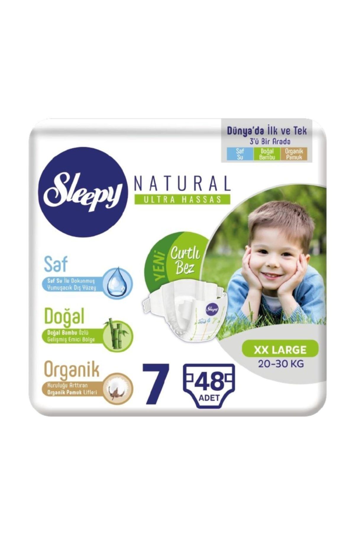 sleepy 7 numara xxlarge natural bebek bezi 48 adet 20 30 kg fiyati yorumlari trendyol