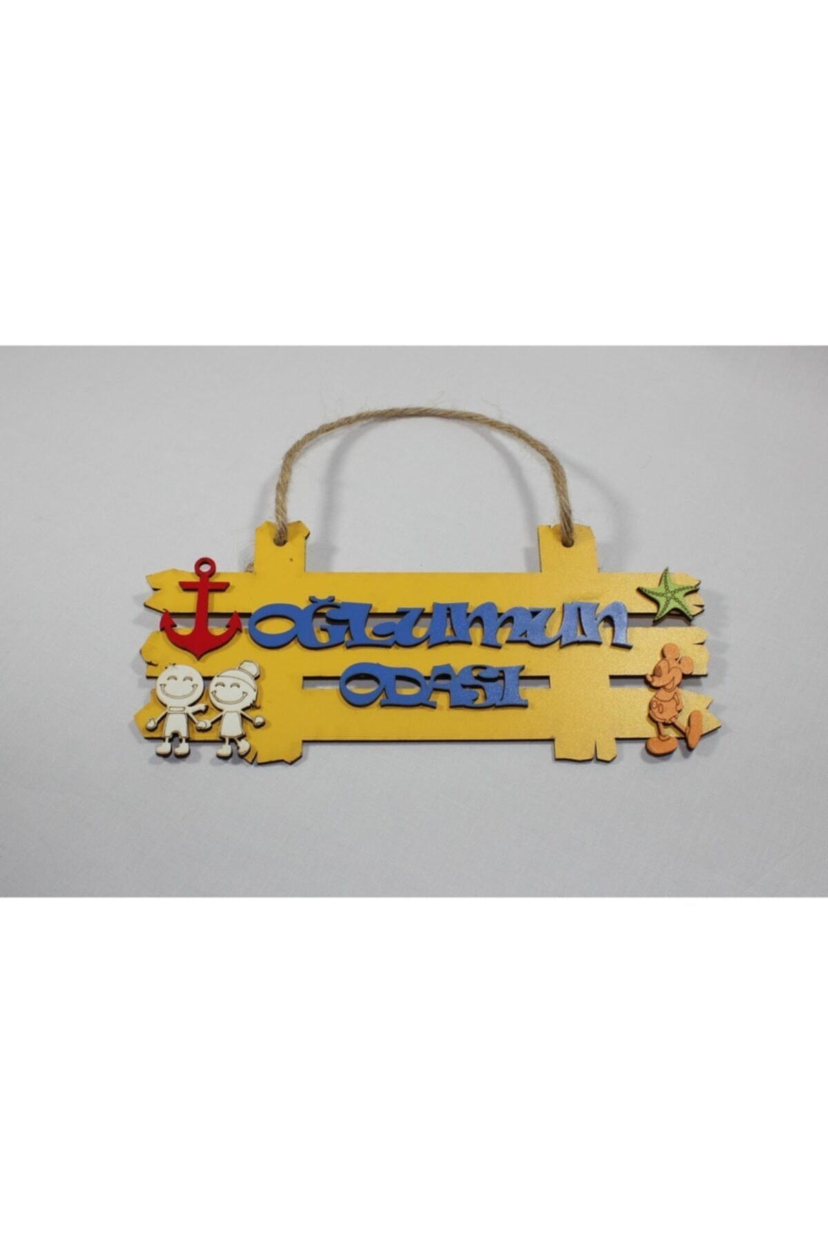 Joy and Toys Oğlumun Odası Ahşap Çit Kapı Süsü(Sarı)