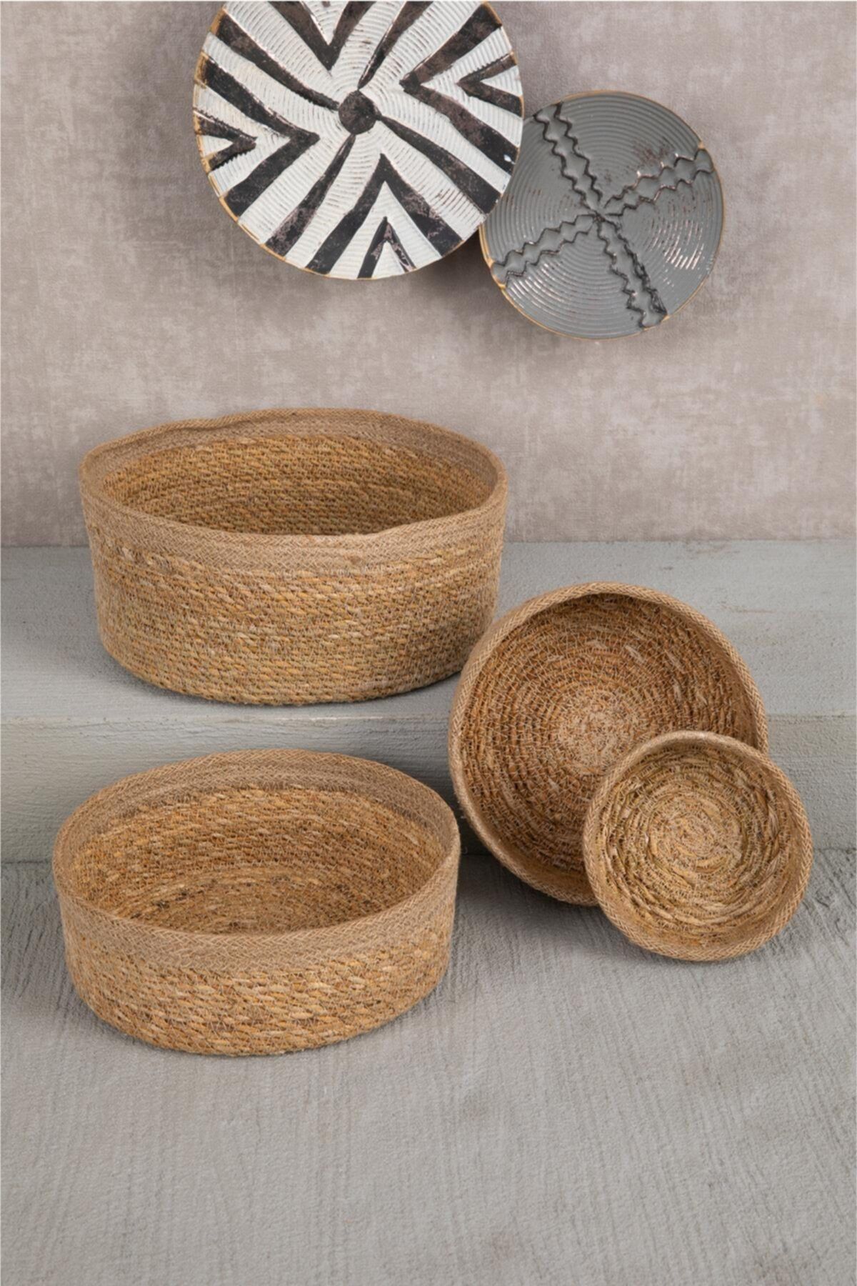 doreline naturel yuvarlak bej seritli hasir sepet lux organizer 4 boy banyo ve ev dekoru fiyati yorumlari trendyol
