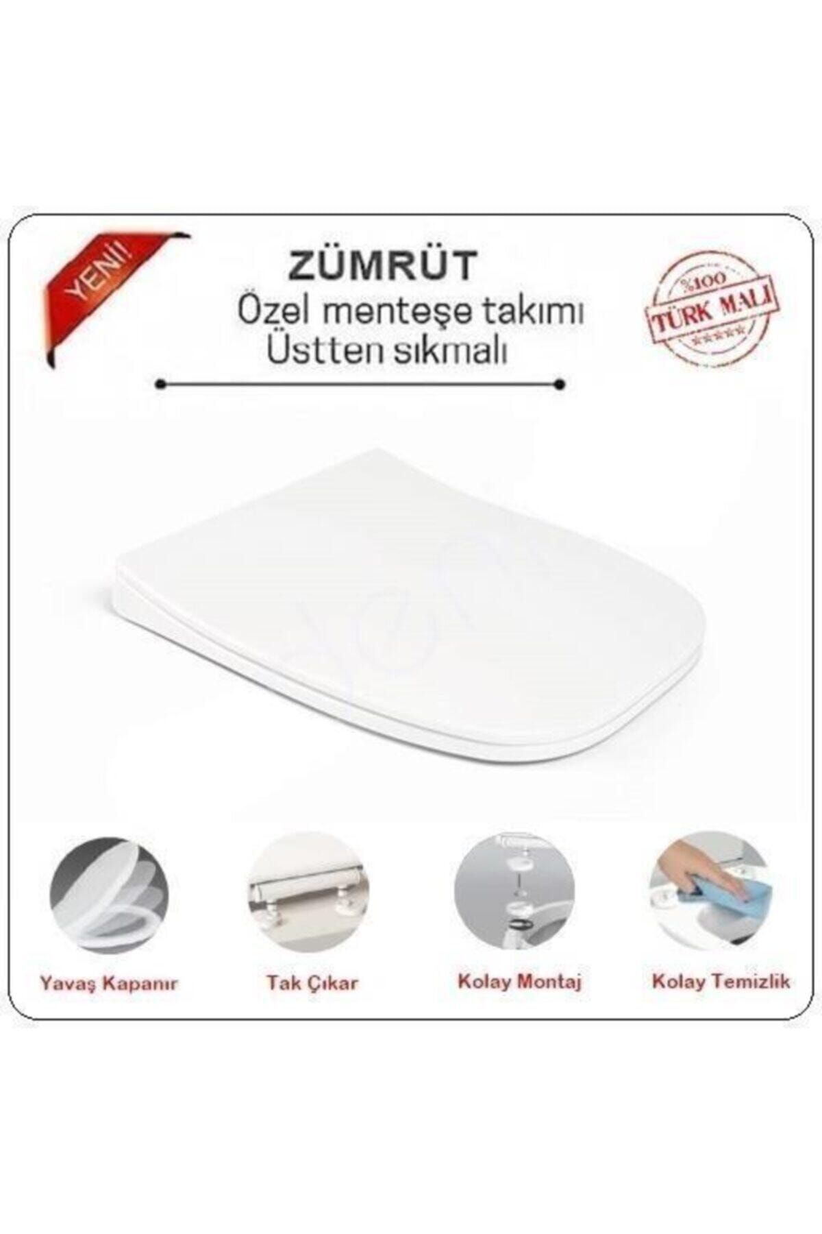 NKP Slim Kare Yavaş Kapanır Klozet Kapağı Zümrüt