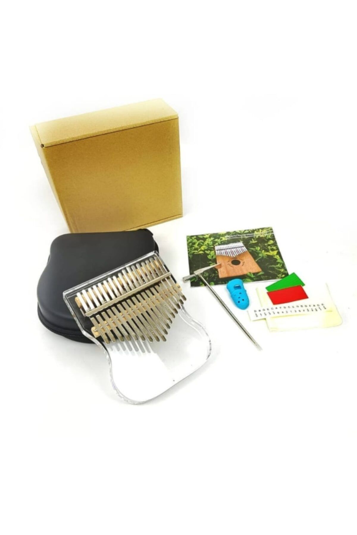 Pera Müzik Şeffaf Kalimba 17 Tuşlu Full Set