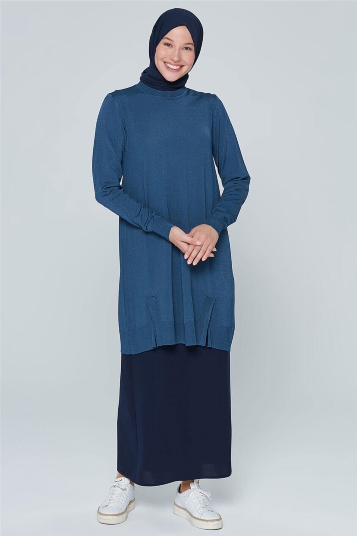 Armine Kadın Lacivert Düz Etek 11ka5501