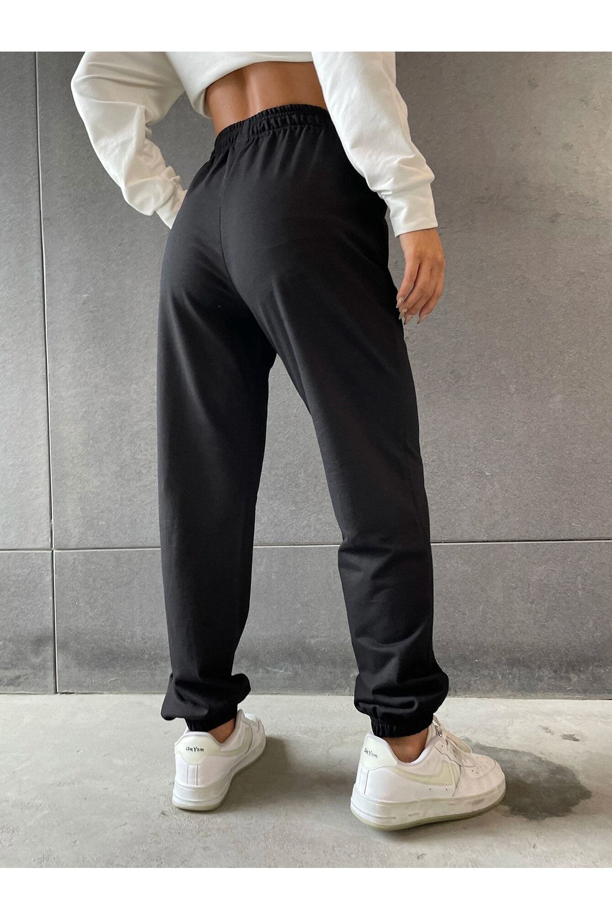 Trendseninle Black Women s FBI Printed Summer Sweatpants Trendyol