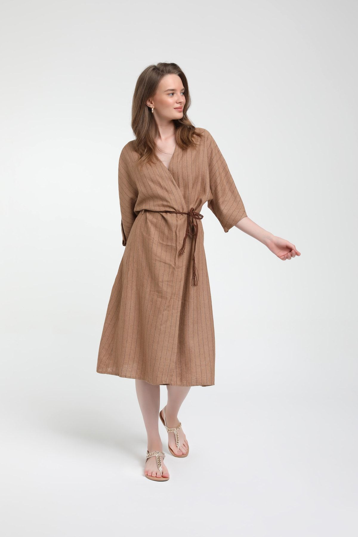 Vals Kimono Caftan Brown Trendyol