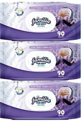 Islak Havlu Mendil Lavantanın Ferahlığı 90 Yaprak Plastik Kapaklı 3lü Set 270 Yaprak Image 0