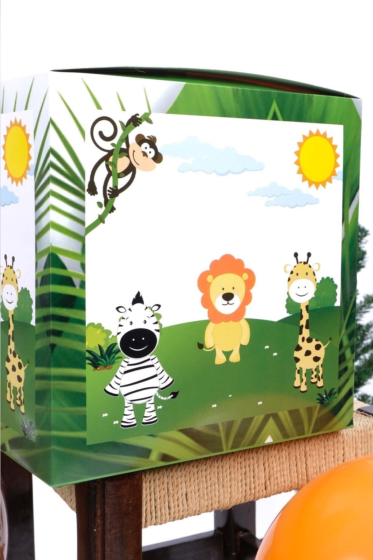 ست طرح مفهومی سافاری جعبه تزئینی 25 سانتی متری مفهومی تولد