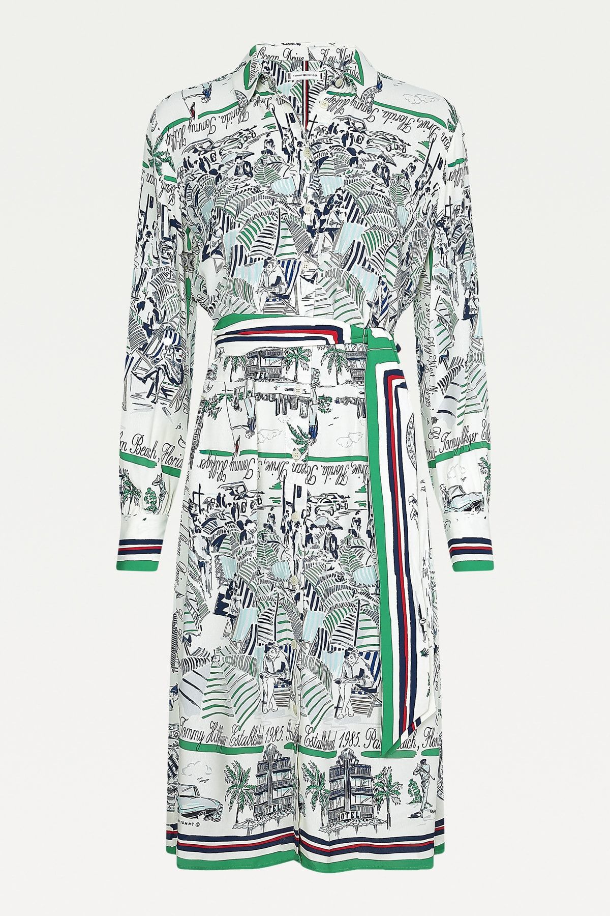 Tommy Hilfiger Women s Silk Prt Knee Shirt Dress Ls Trendyol