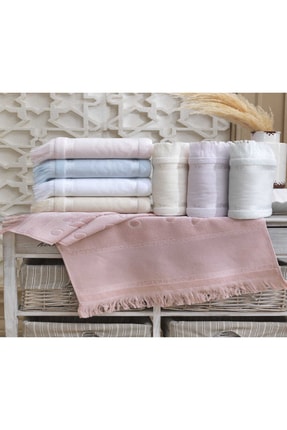 Fiesta Etamin Bordürlü Kadife Jakarlı Saçaklı Havlu/6 Lı Pk./30x50/848-3 Image 0