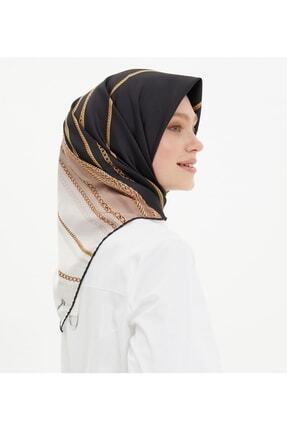Sport Twill (TİVİL) Nostalji Zincir Desen Eşarp Siyah Gold Ekru Vizon Image 0