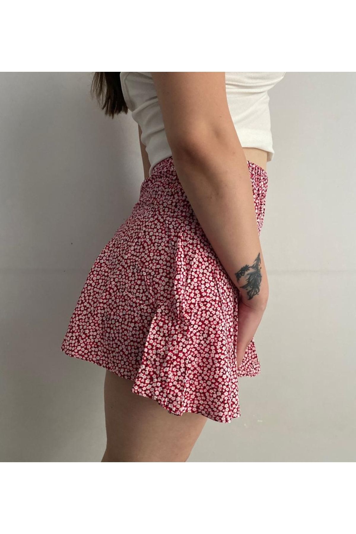 Colorful floral mini skirt sale