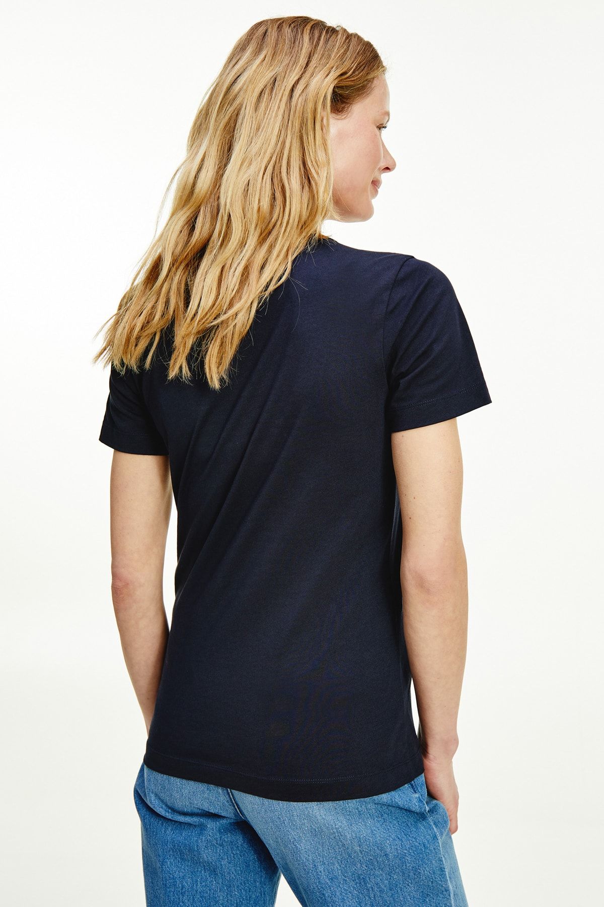 Navy blue tommy hilfiger t shirt shop women's