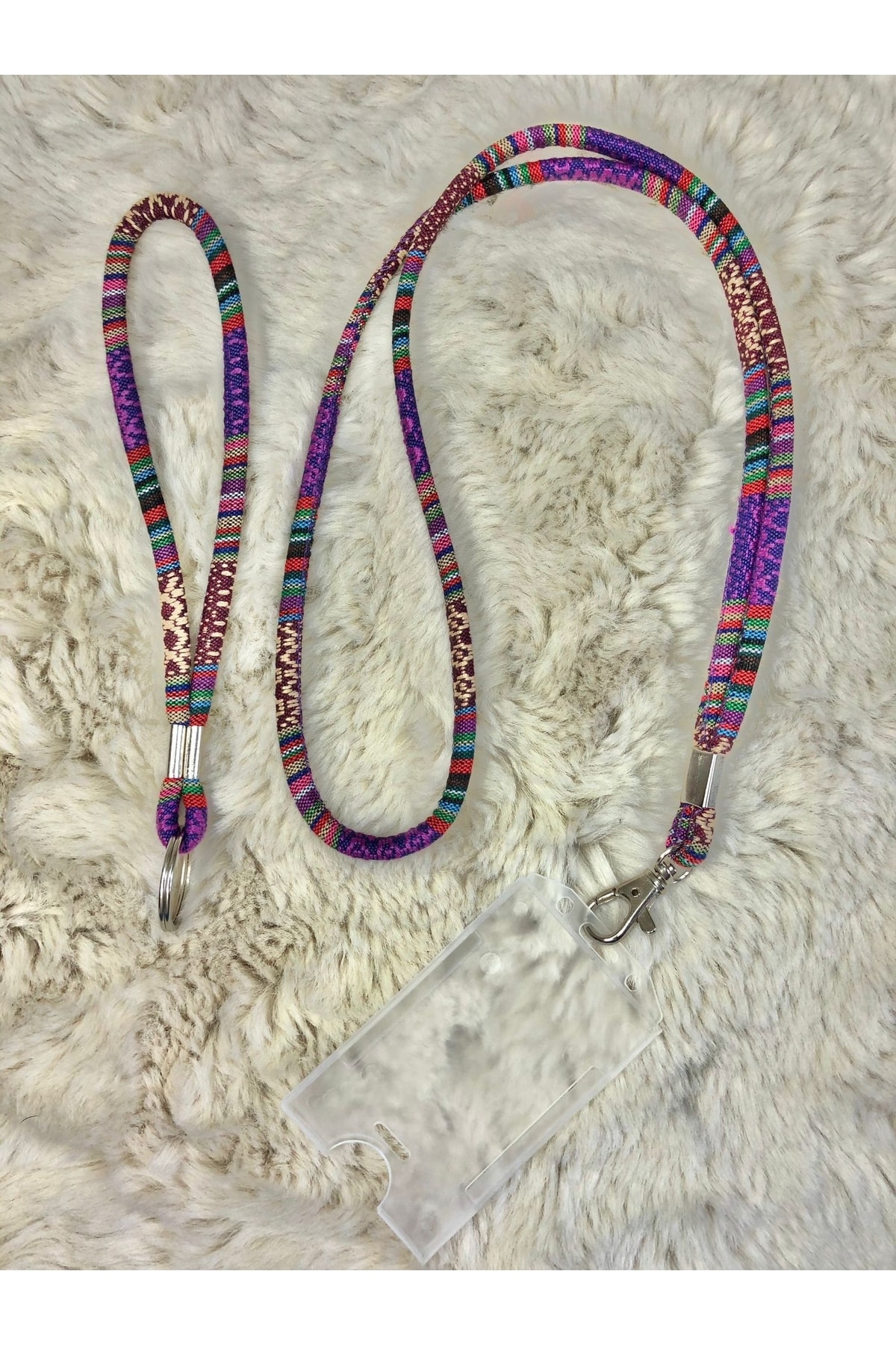 ست بند گردن و جاکلیدی کارتی معتبر بنفش اسطوخودوس