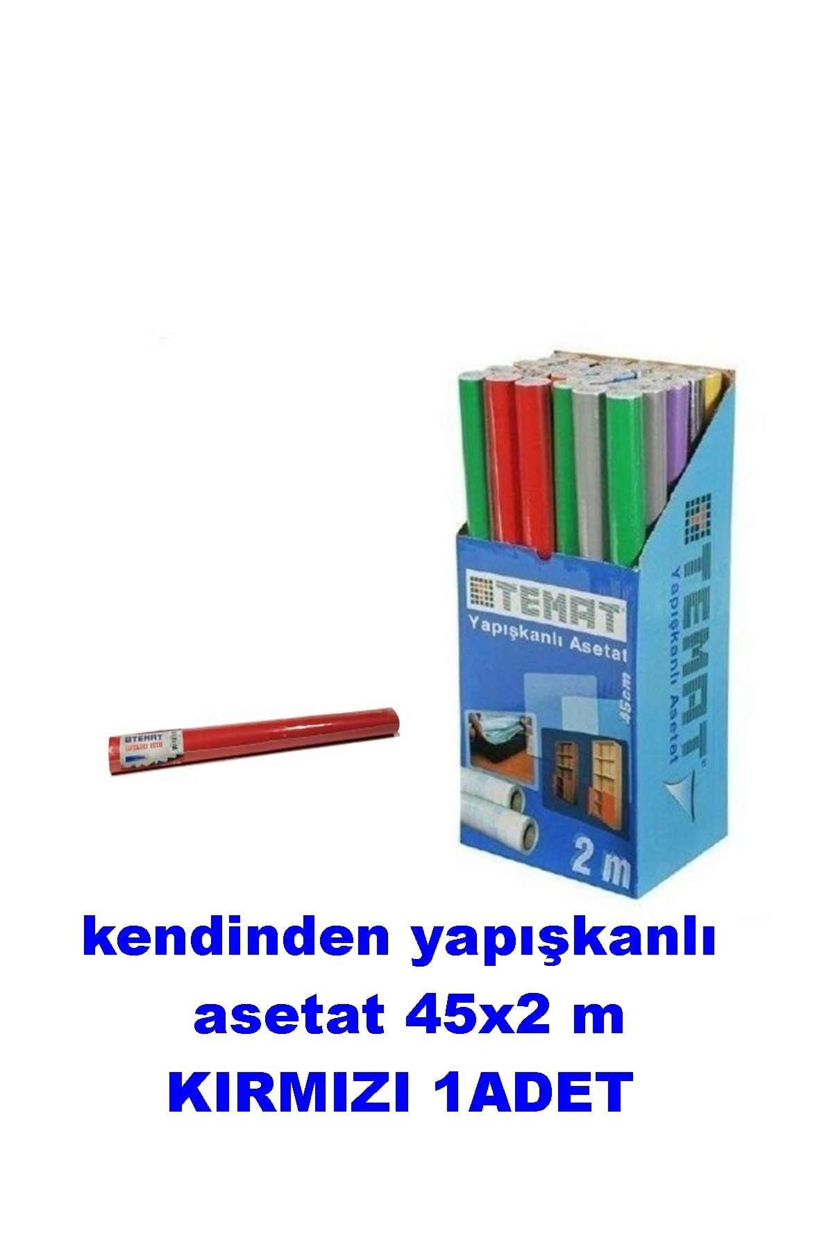 Temat Kendinden Yapışkanlı Asetat 45cmx2m Kırmızı 1 Adet
