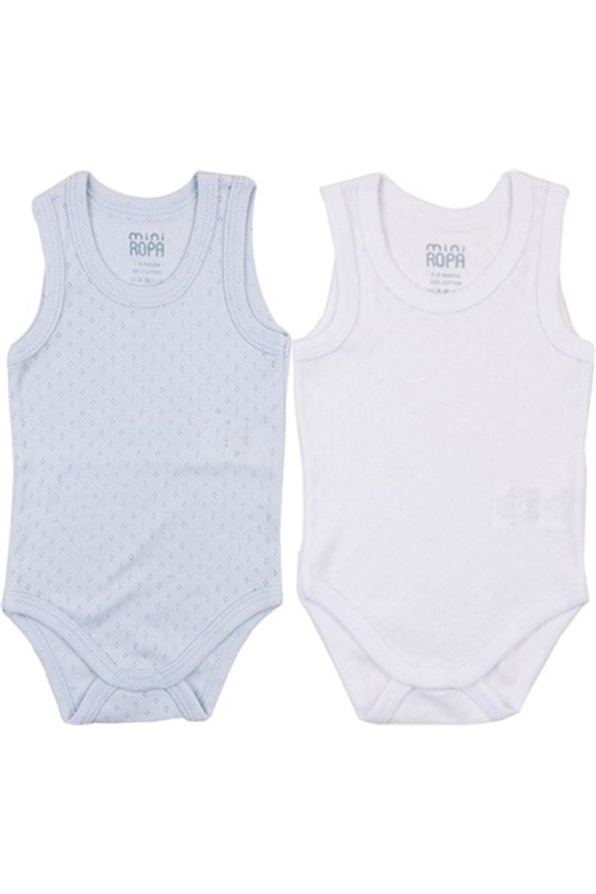 Mini Ropa Jakarlı Yazlık 2'li Body-mavi