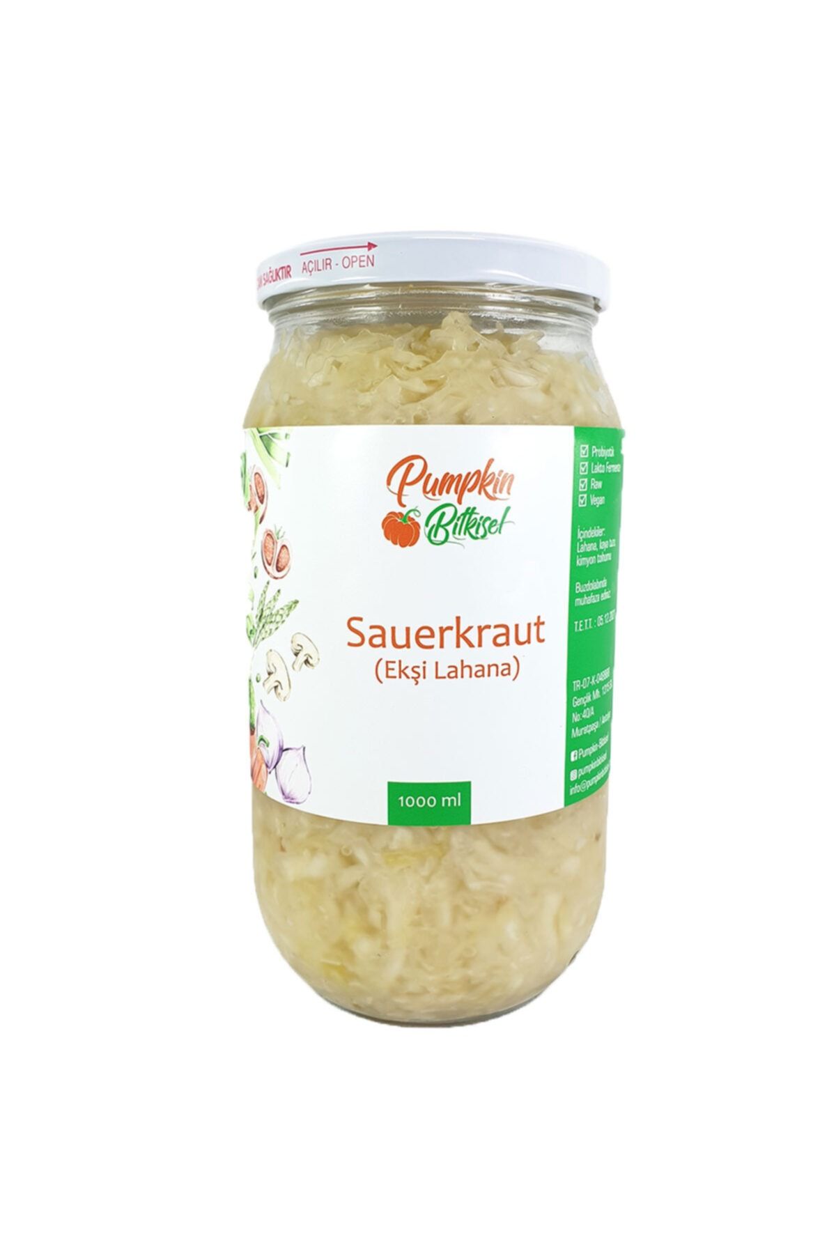 Pumpkin Bitkisel Sauerkraut Ekşi Lahana 1000ml