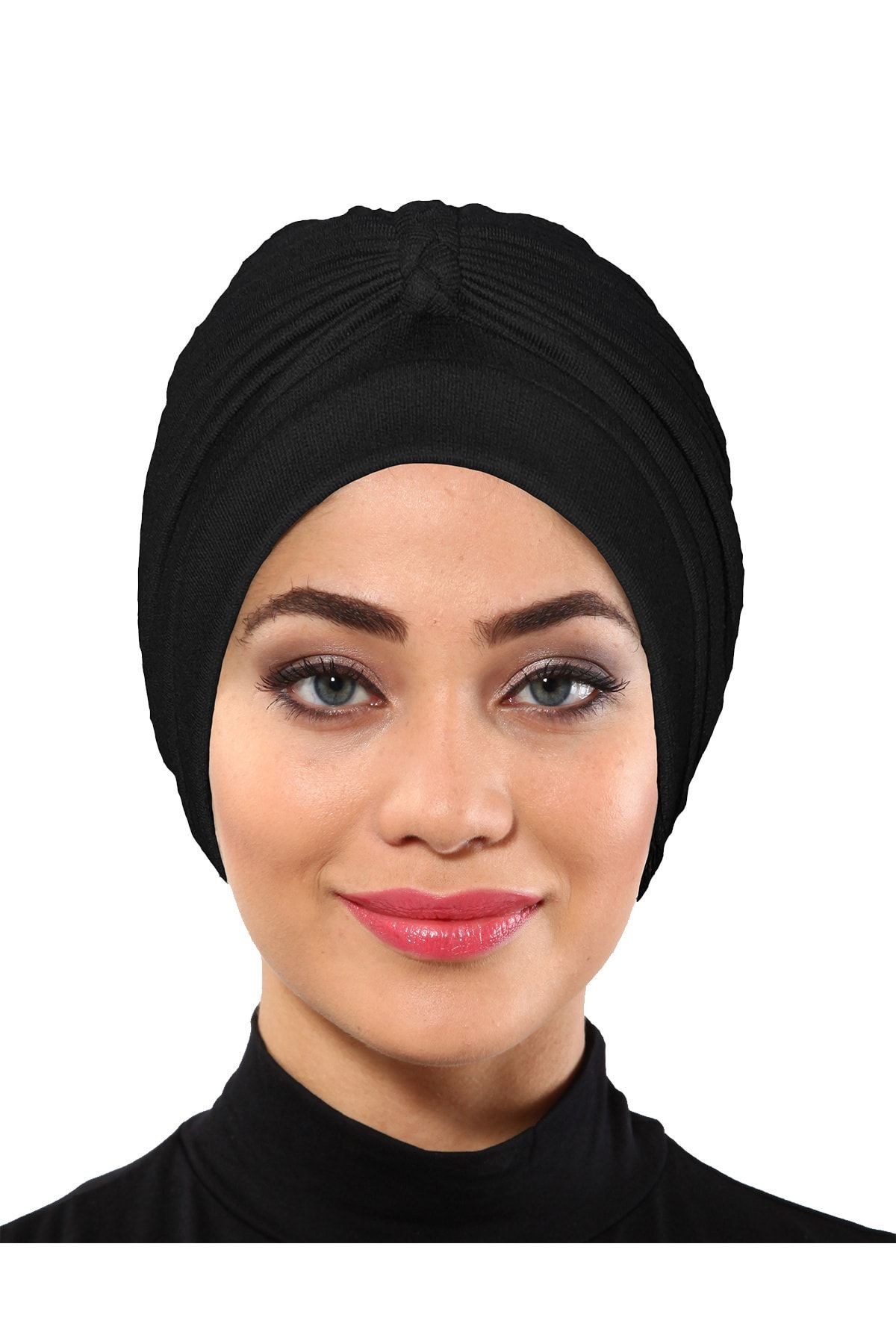 fidan bone Soft Örgülü Siyah Hazır Türban Tesettür Bone