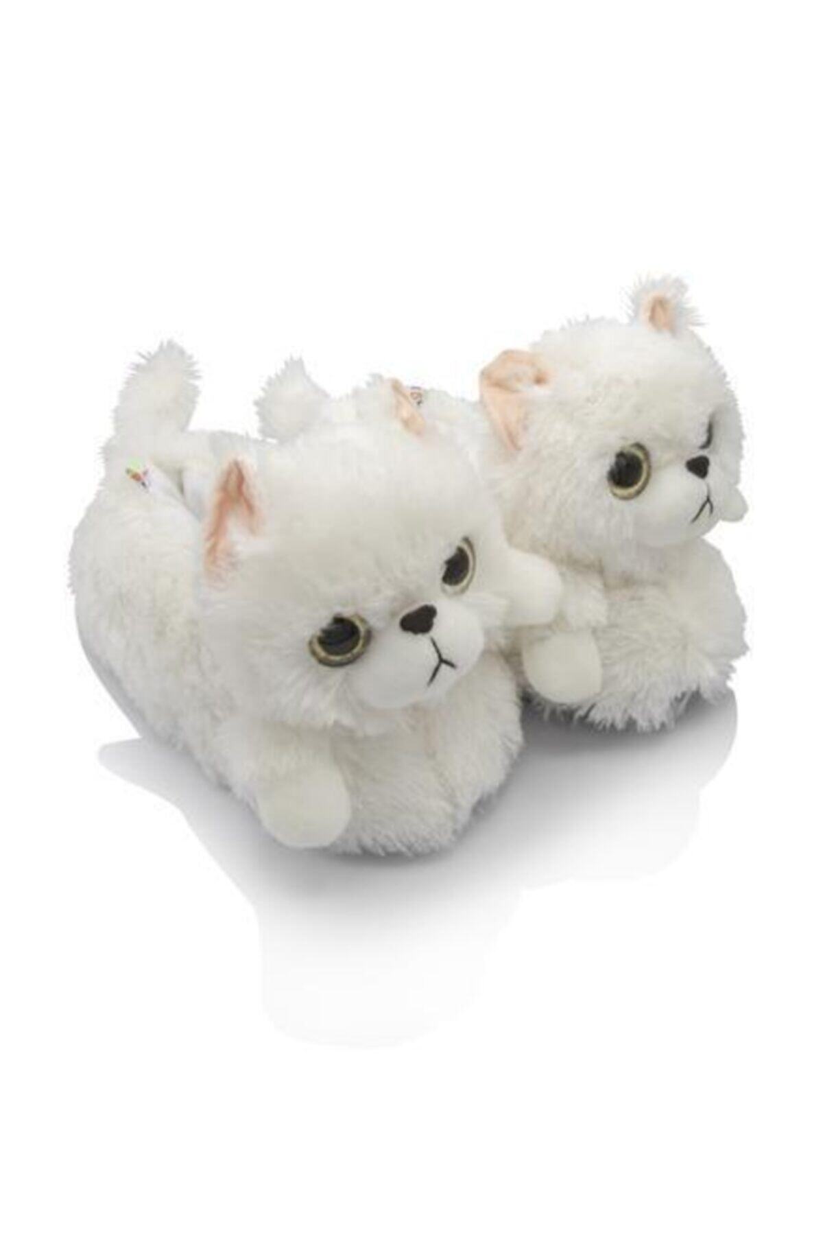 Twigy Tt0751 Kedi Beyaz Kadın Kışlık Terlik