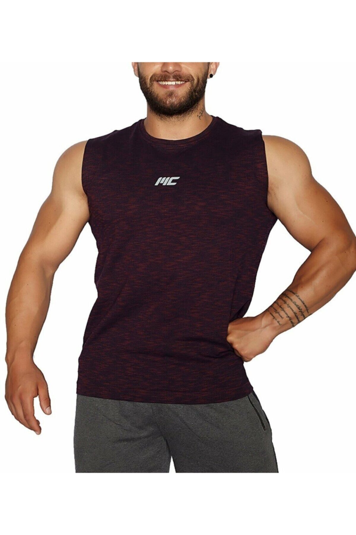 MUSCLECLOTH Pro Kolsuz T-shirt Bordo - X-large