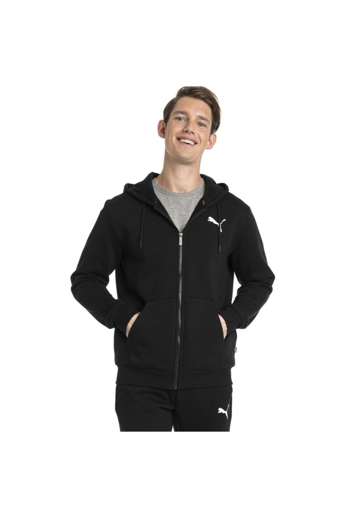 Puma Ess Fz Hoody Fl Erkek Siyah Günlük Sweatshirt 85176321