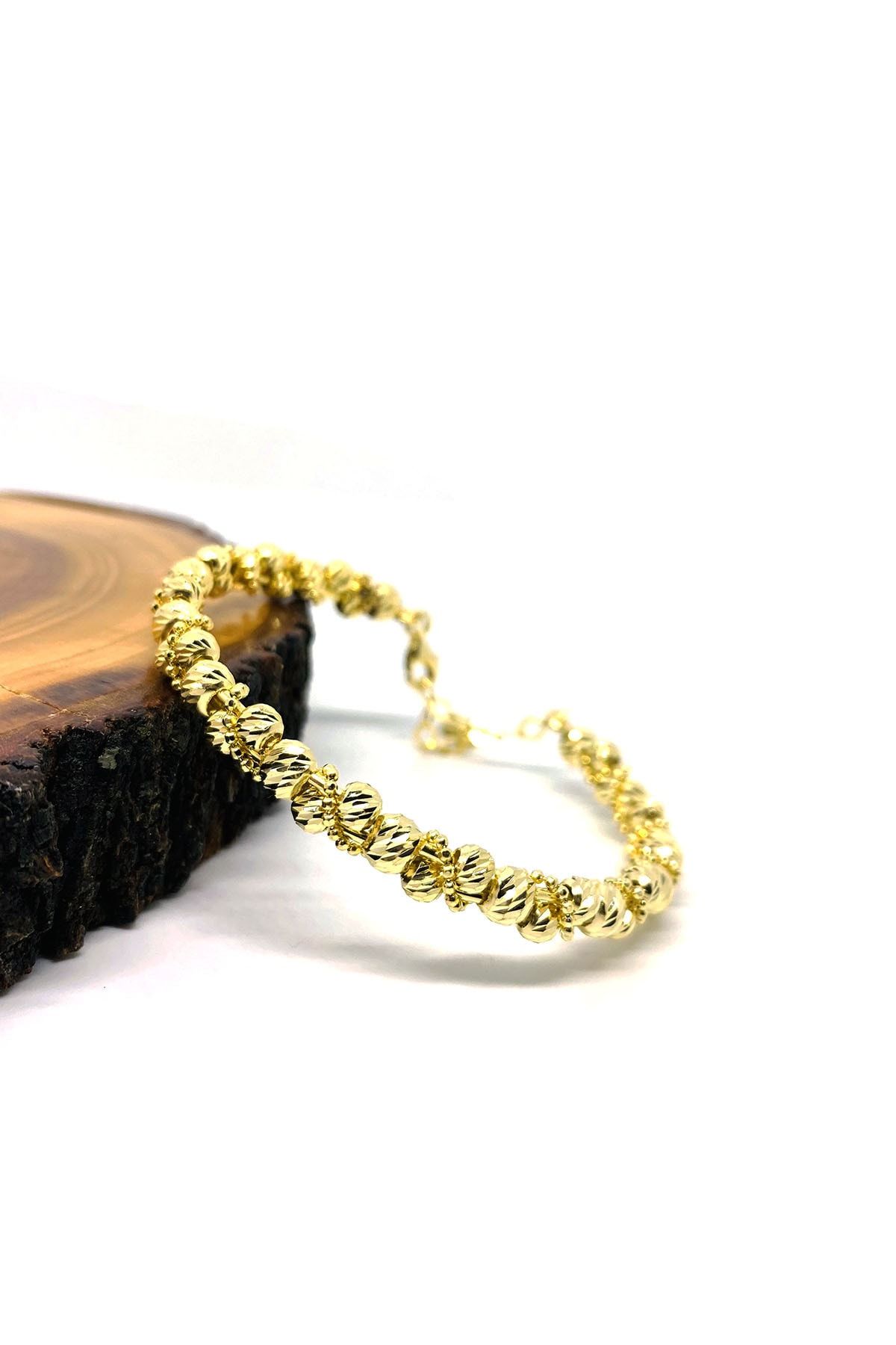 Artuklu Telkari 925 Ayar Gümüş Altın(gold) Kaplama Trend Model Kadın Dorika Bilezik