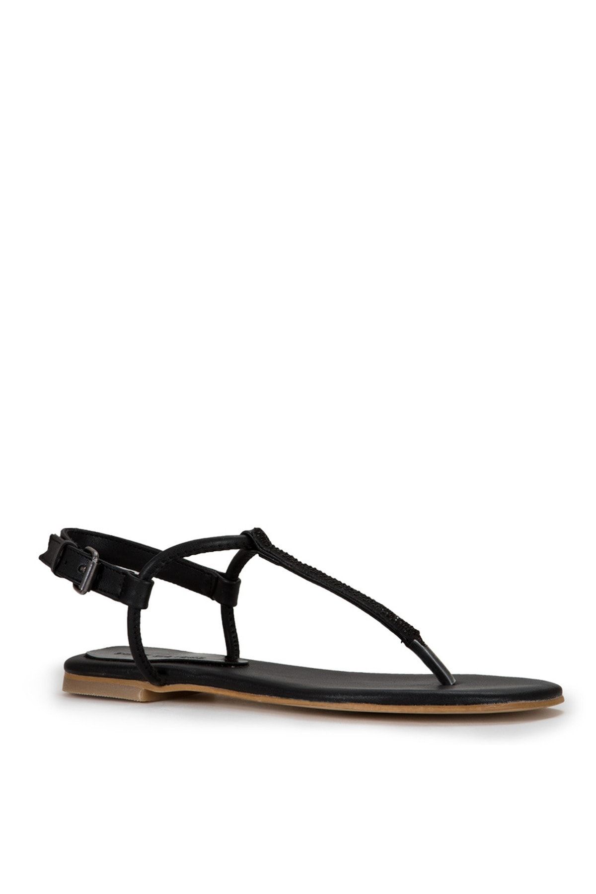 Sole Sisters Düz Sandalet Siyah - Alessıa