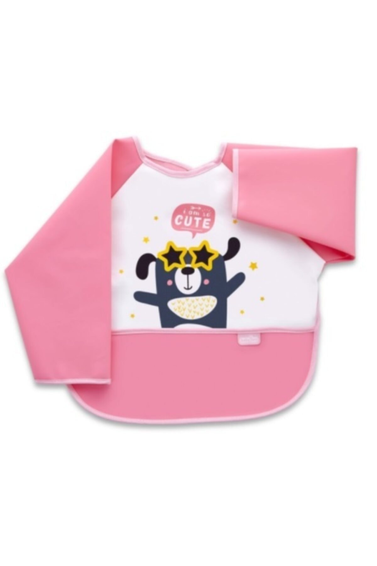 Babyjem Poli Muşamba Kollu Mama Önlüğü Pembe