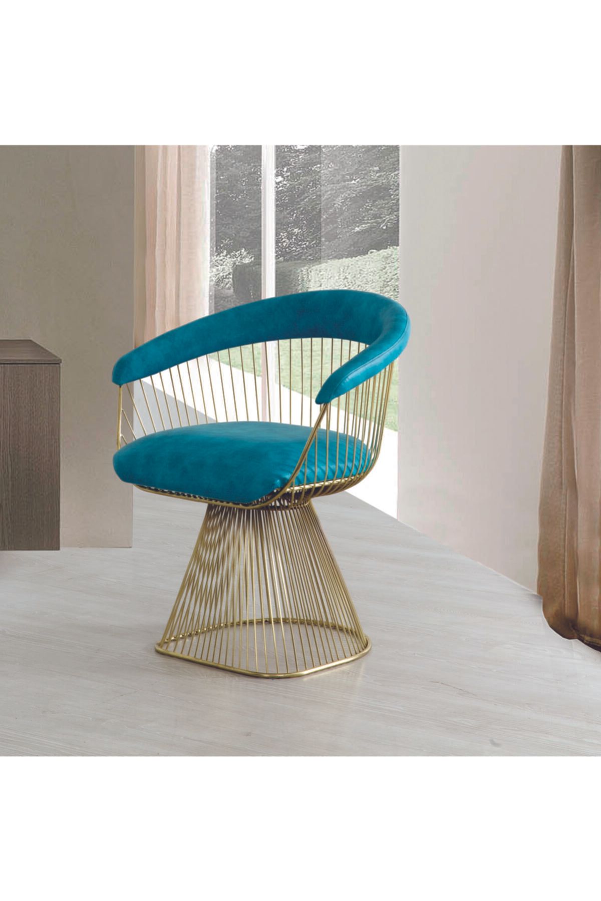 EVİMTREND Platner Sandalye Gold