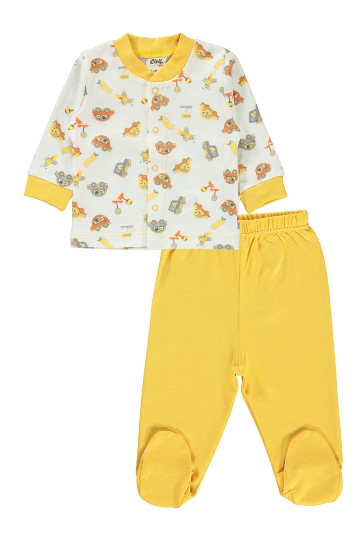civil baby erkek bebek pijama takimi 0 6 ay sari fiyati yorumlari trendyol
