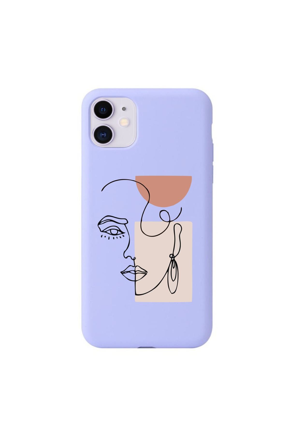 mooodcase iphone 11 women art cizim desenli lila telefon kilifi fiyati yorumlari trendyol