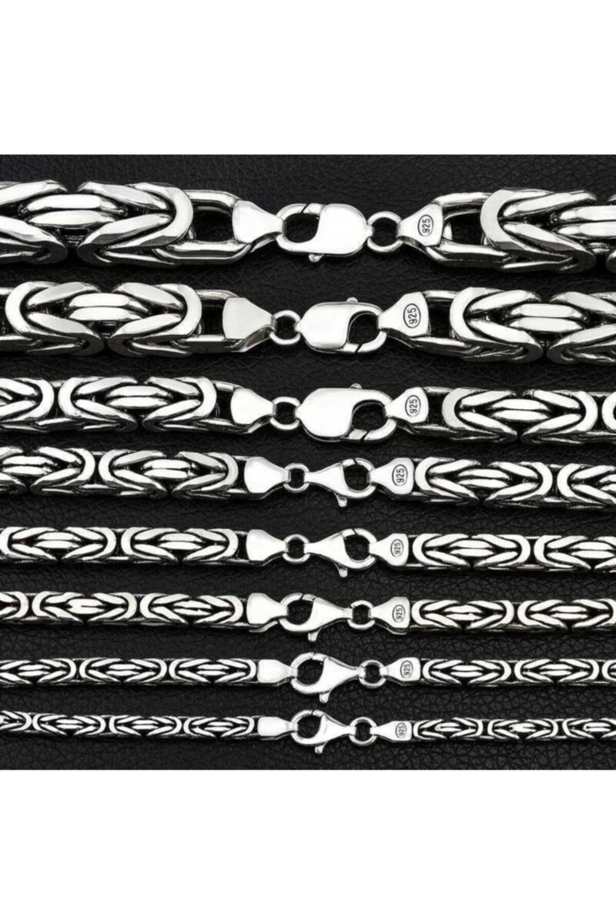Gumush Gümüş Kral Zincir - 3 Mm Köşeli 2