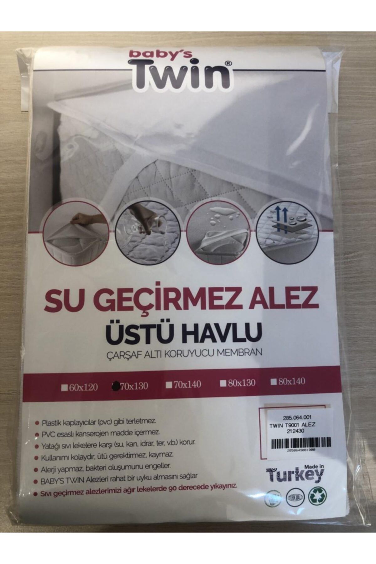BABY'S TWİN T9001 Bebek Su Geçirmez Havlu Alez (70x130)