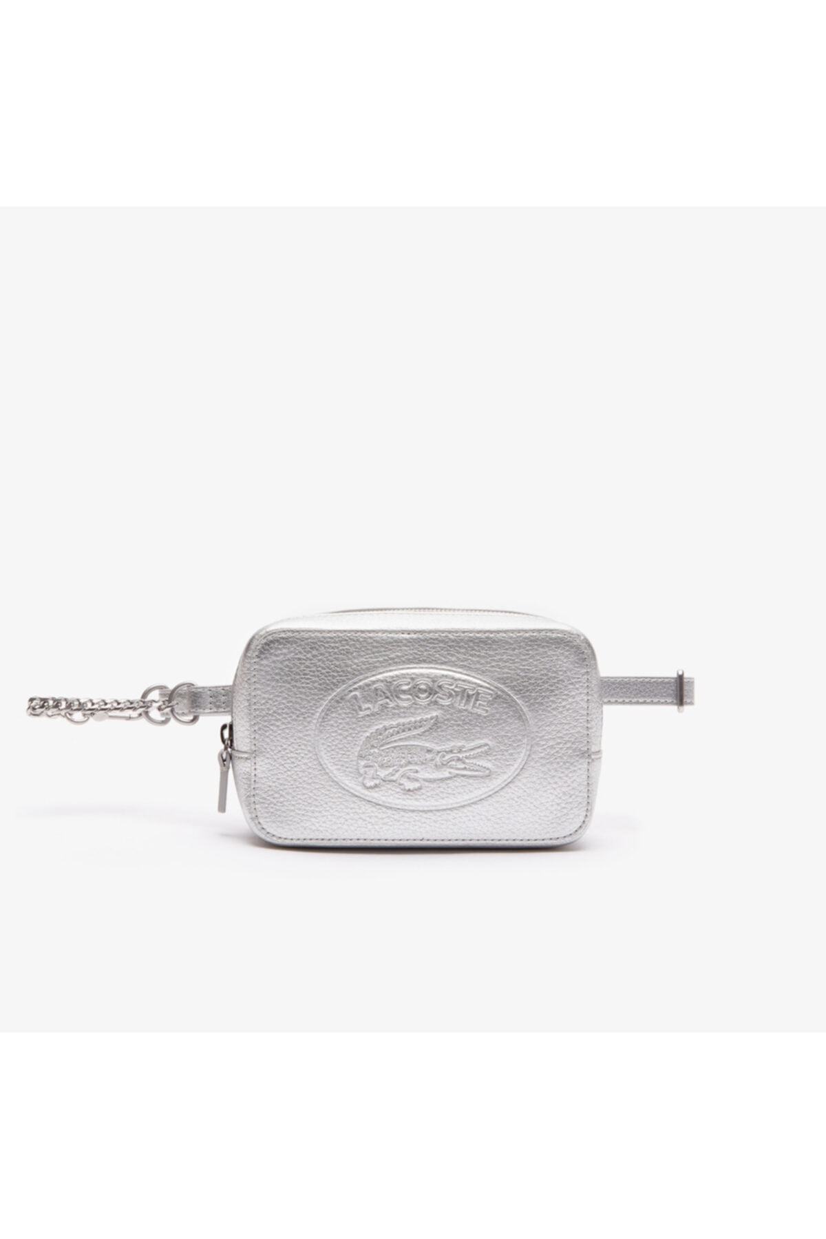 Lacoste Croco Crew Kadın Deri Gri Bel Çantası
