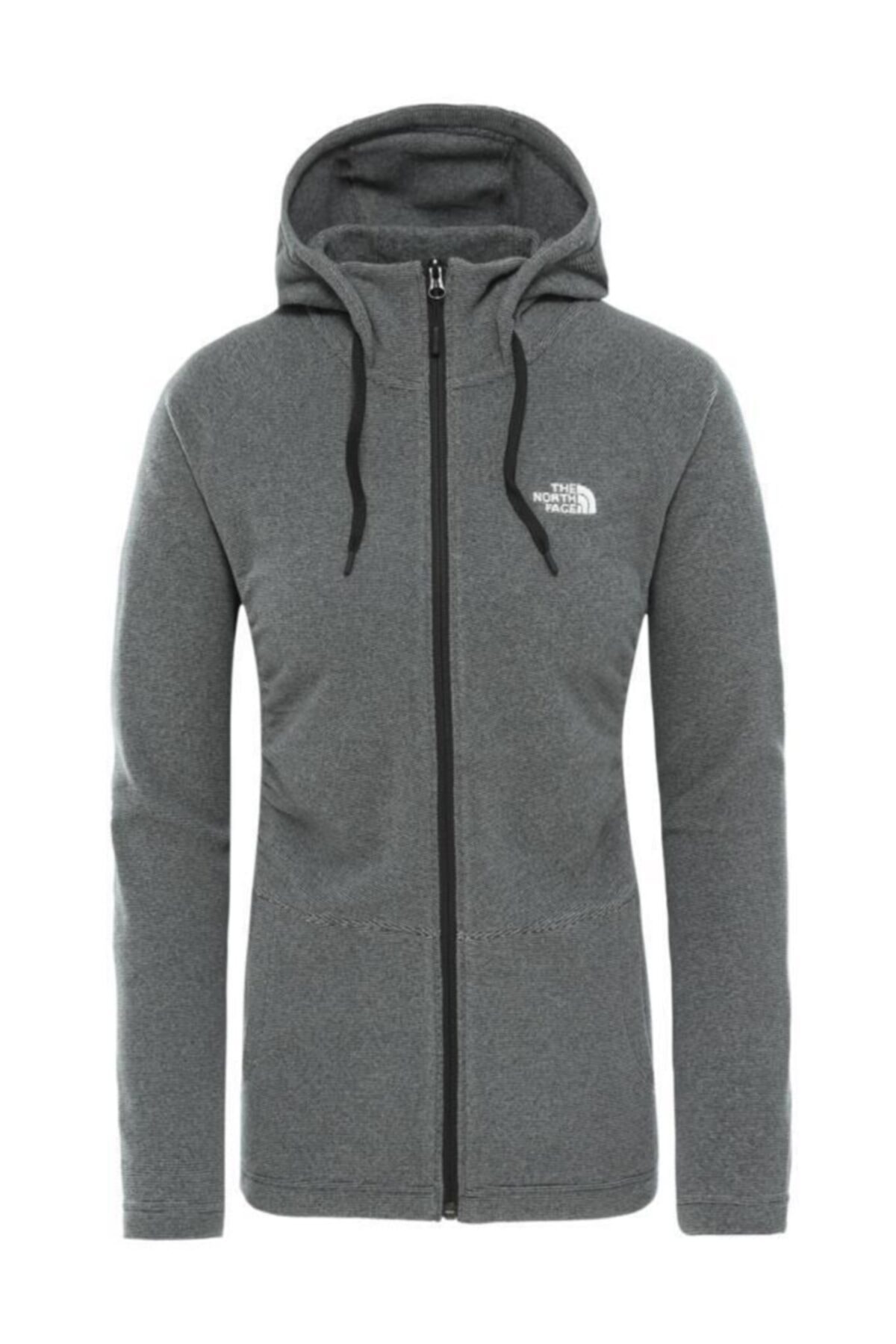 THE NORTH FACE Mezzaluna Tam Fermuarlı Kapüşonlu Kadın Sweatshirt Gri