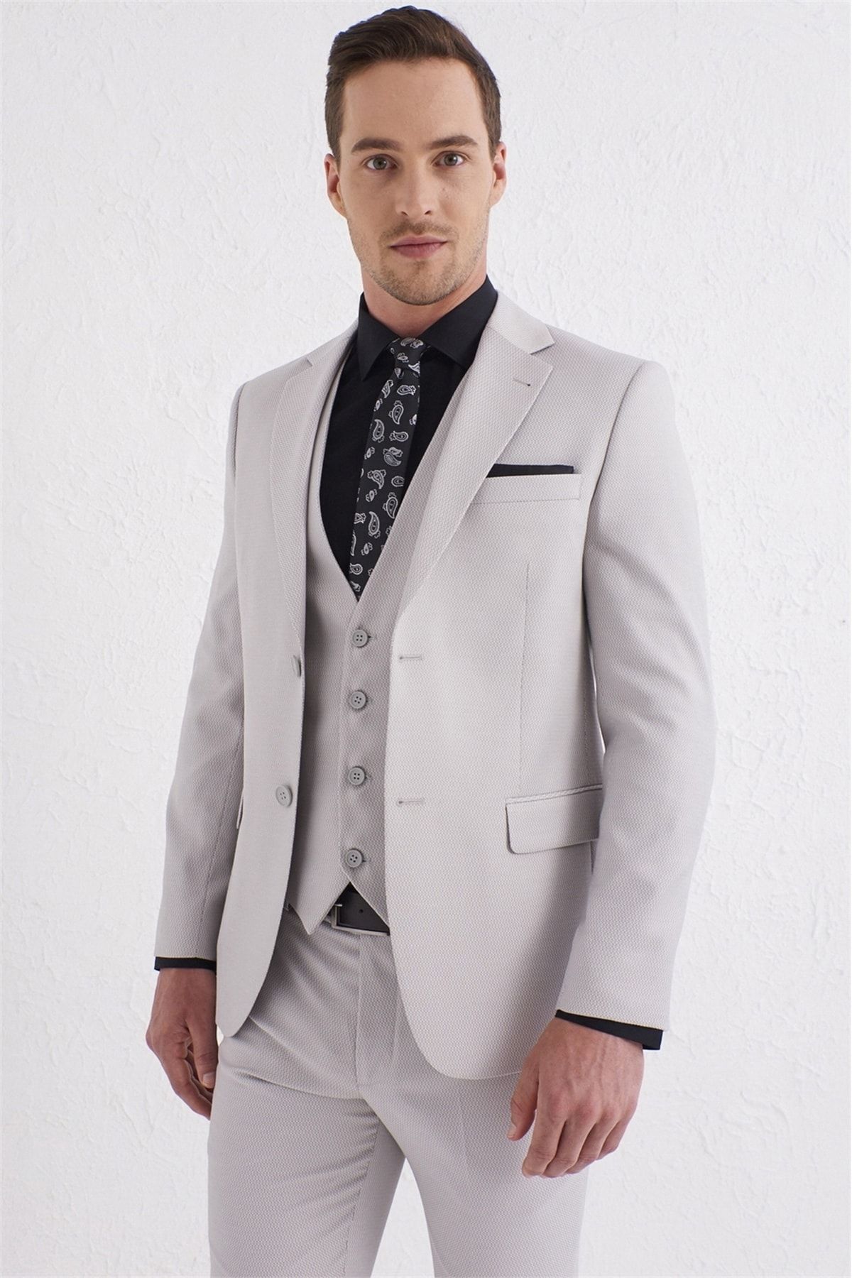 Efor Tk 791 Slim Fit Bej Klasik Takım Elbise
