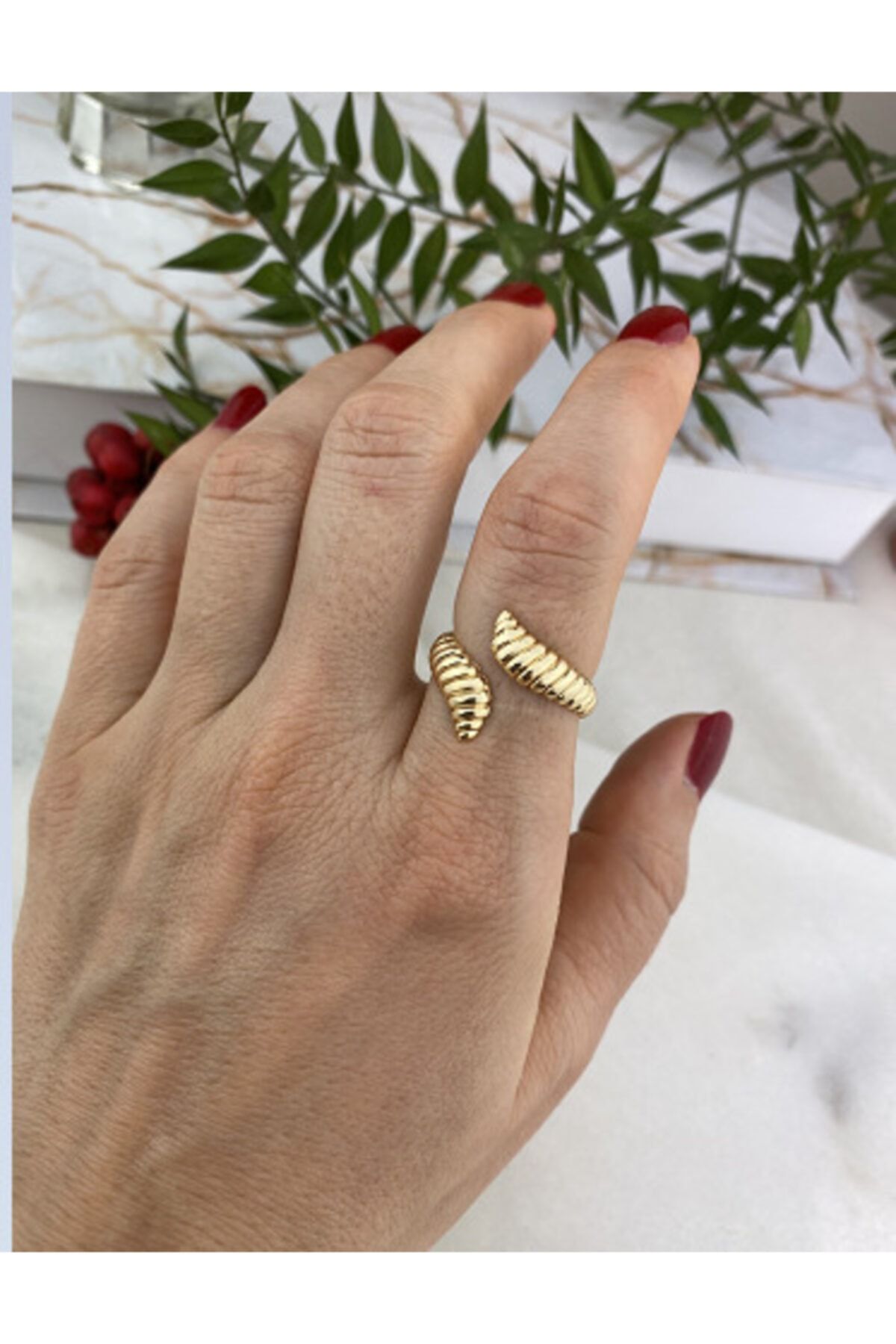 My Takinti Kadin Gold Renk Vintage Yuzuk 2 Trendyol