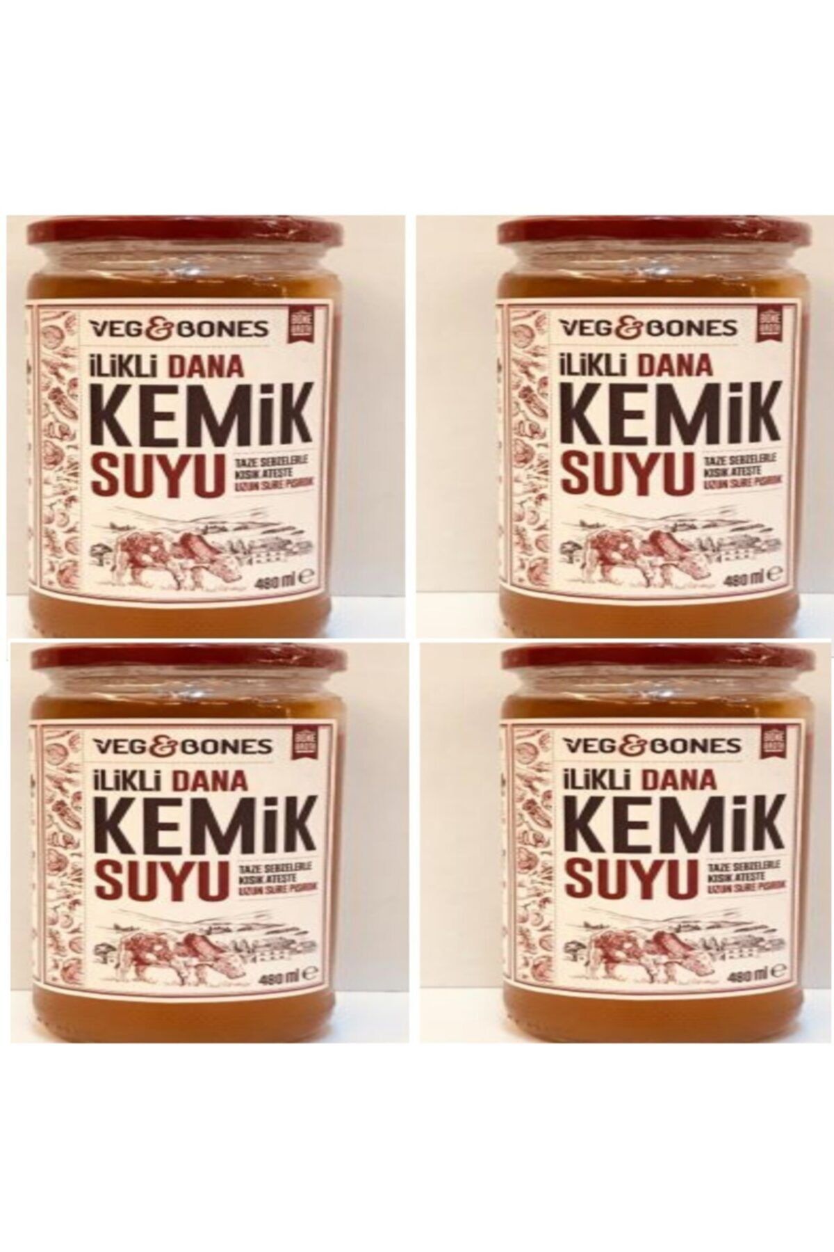 Veg&Bones Ilikli Kemik Suyu 480 ml × 4 Adet