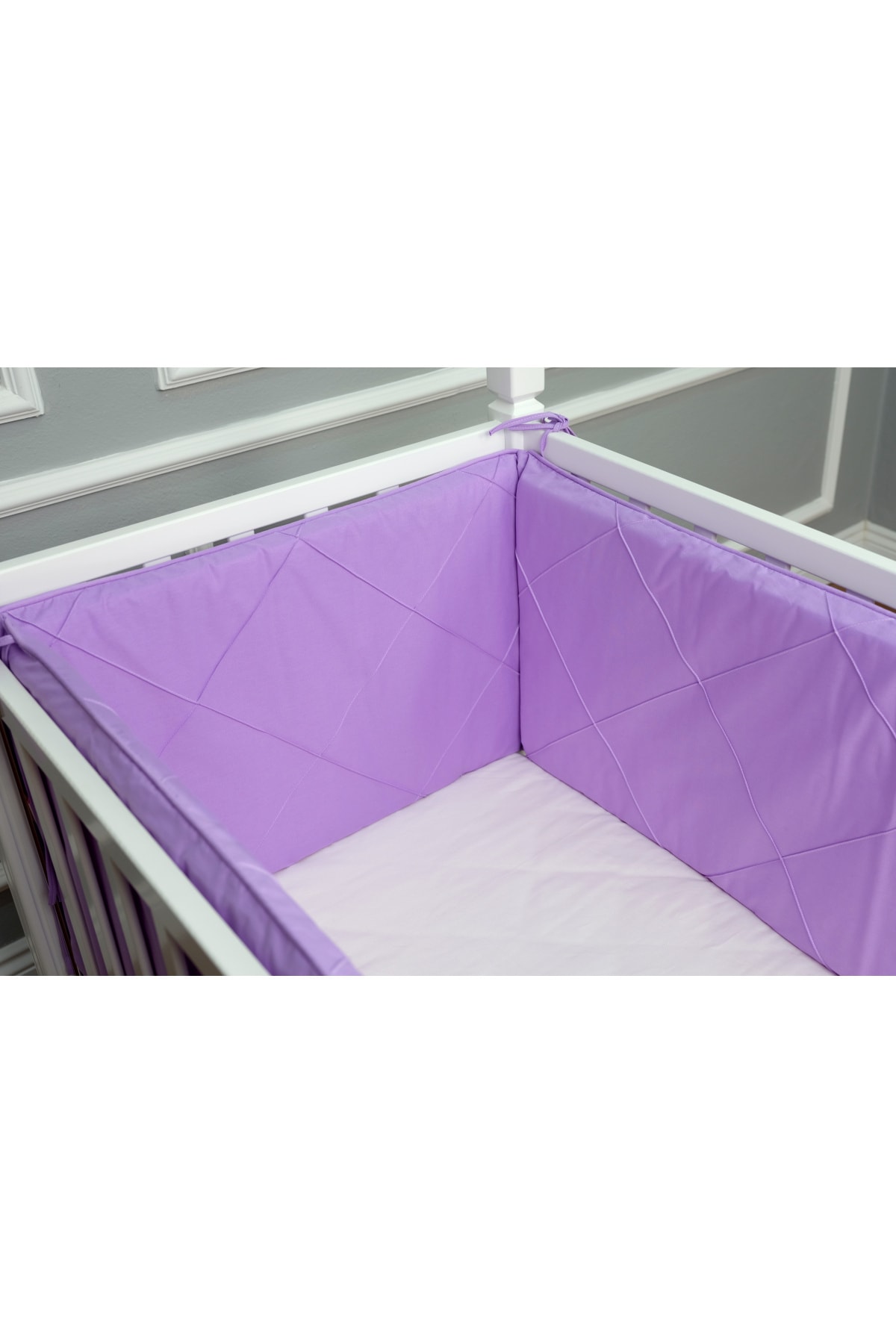 MAYA BABY Klasik Yan Koruma Seti 3 Parça 60x120 Lila