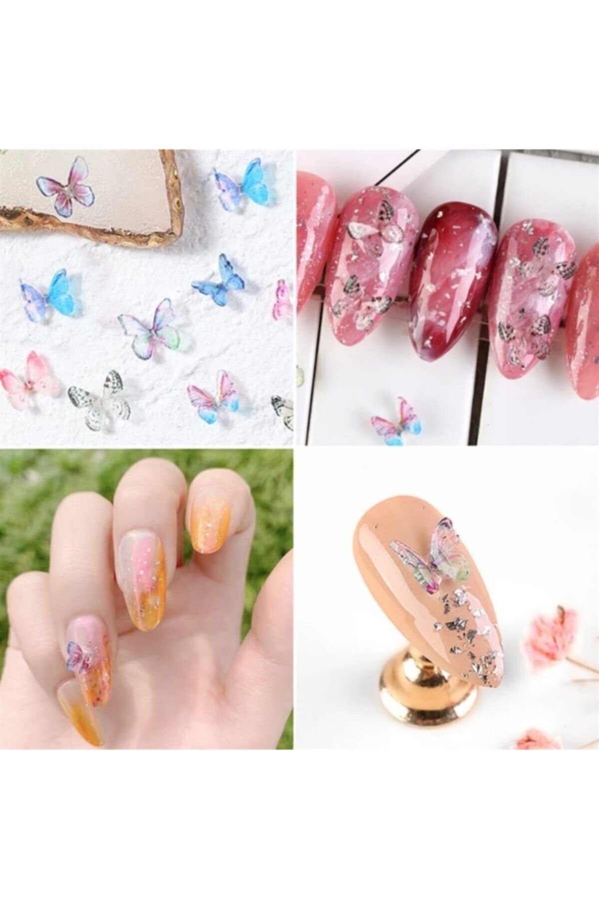 Pinpai Kelebek Figür 3 Boyutlu Nail Art Akrilik Tırnak Süsü (f704)