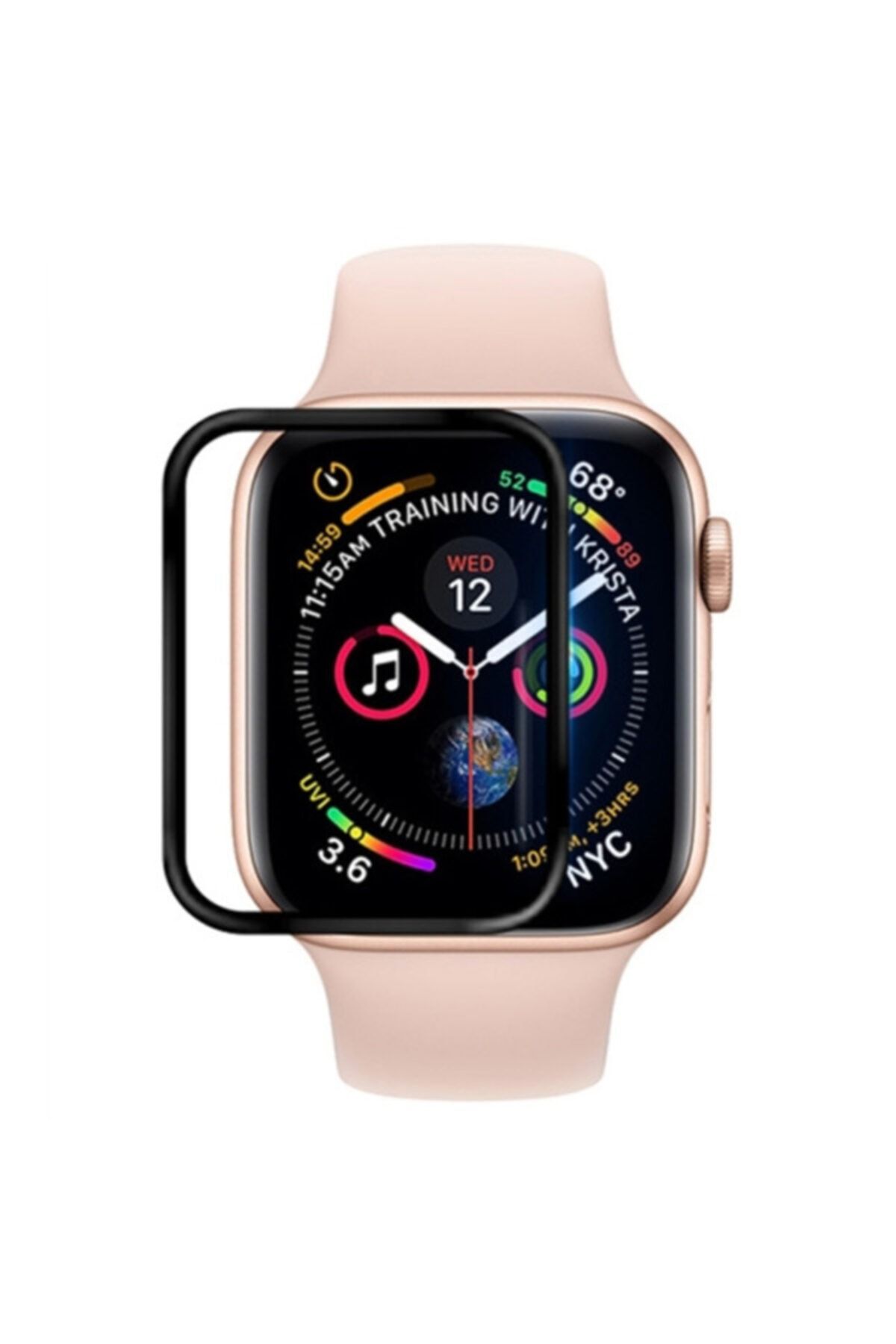 Master Cep Apple Watch 1,2,3 42mm 3d Kavisli Full Pmma Ekran Koruyucu - Siyah