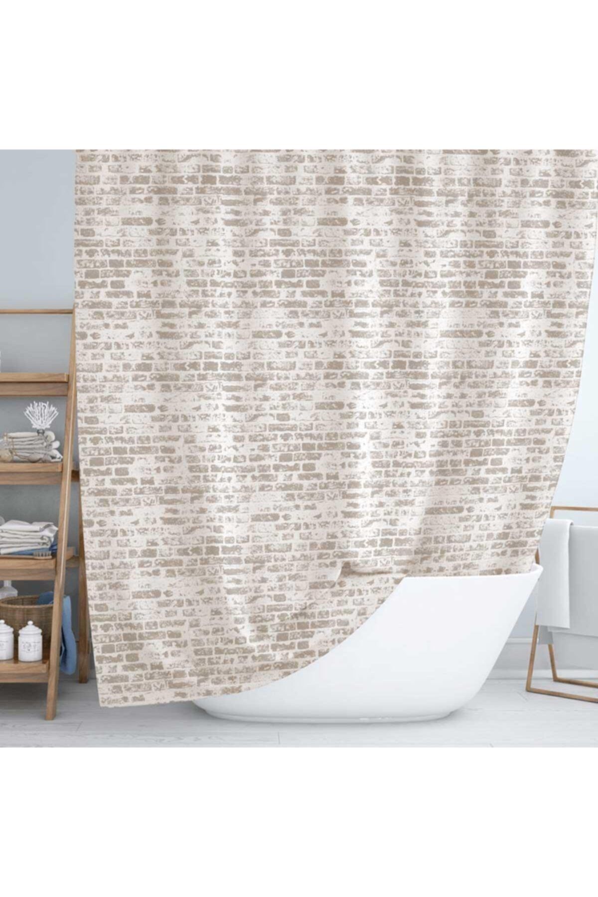 Jackline Duş Perdesi 1406 Model Kahverengi Renk Çift Kanat 2x 110x200cm