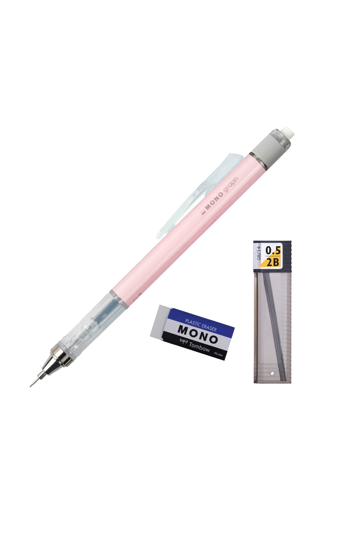Tombow Mono Graph Okul Seti Pvc Kutulu 0.5 Mm Mercan Pembe