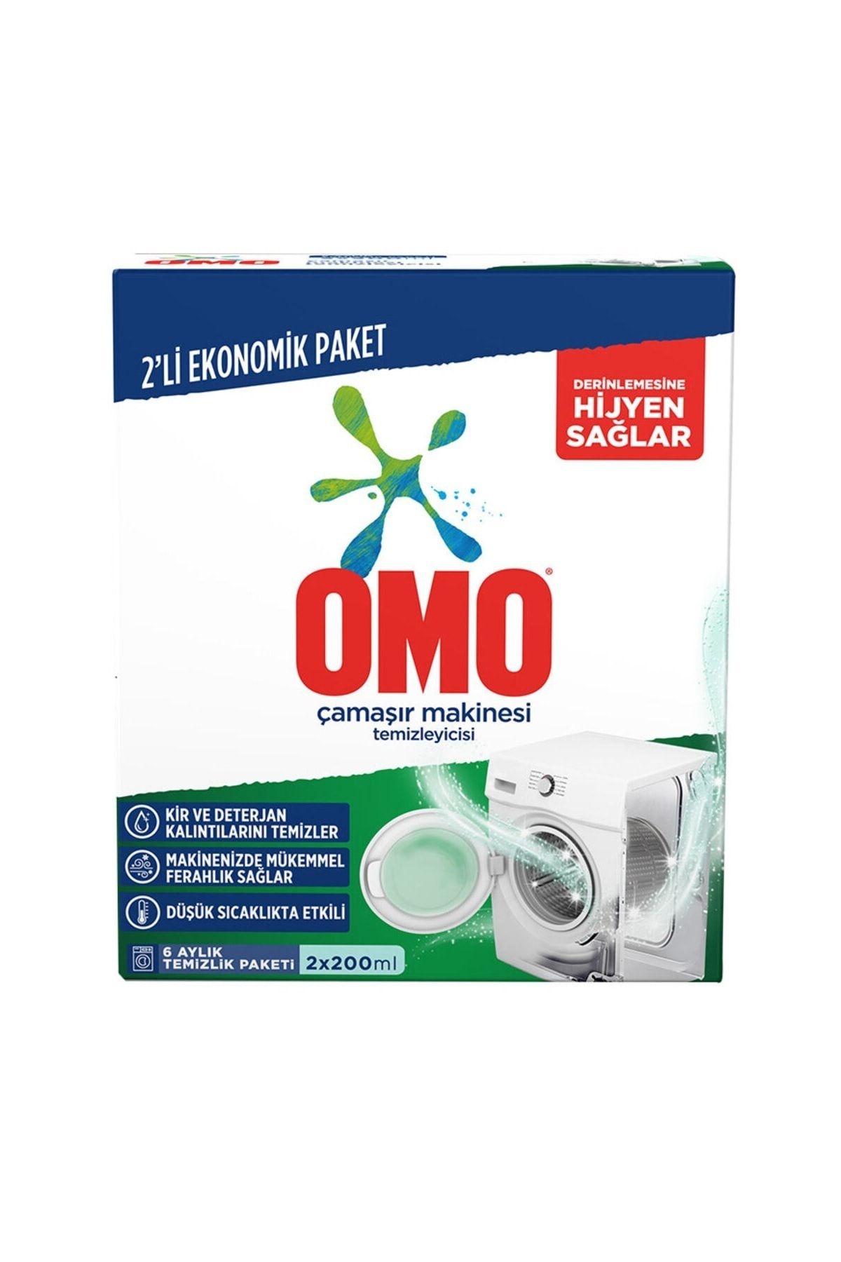 Omo Derinlemesine Hijyen Sağlayan Çamaşır Makinesi Temizleyicisi 2x200 ml