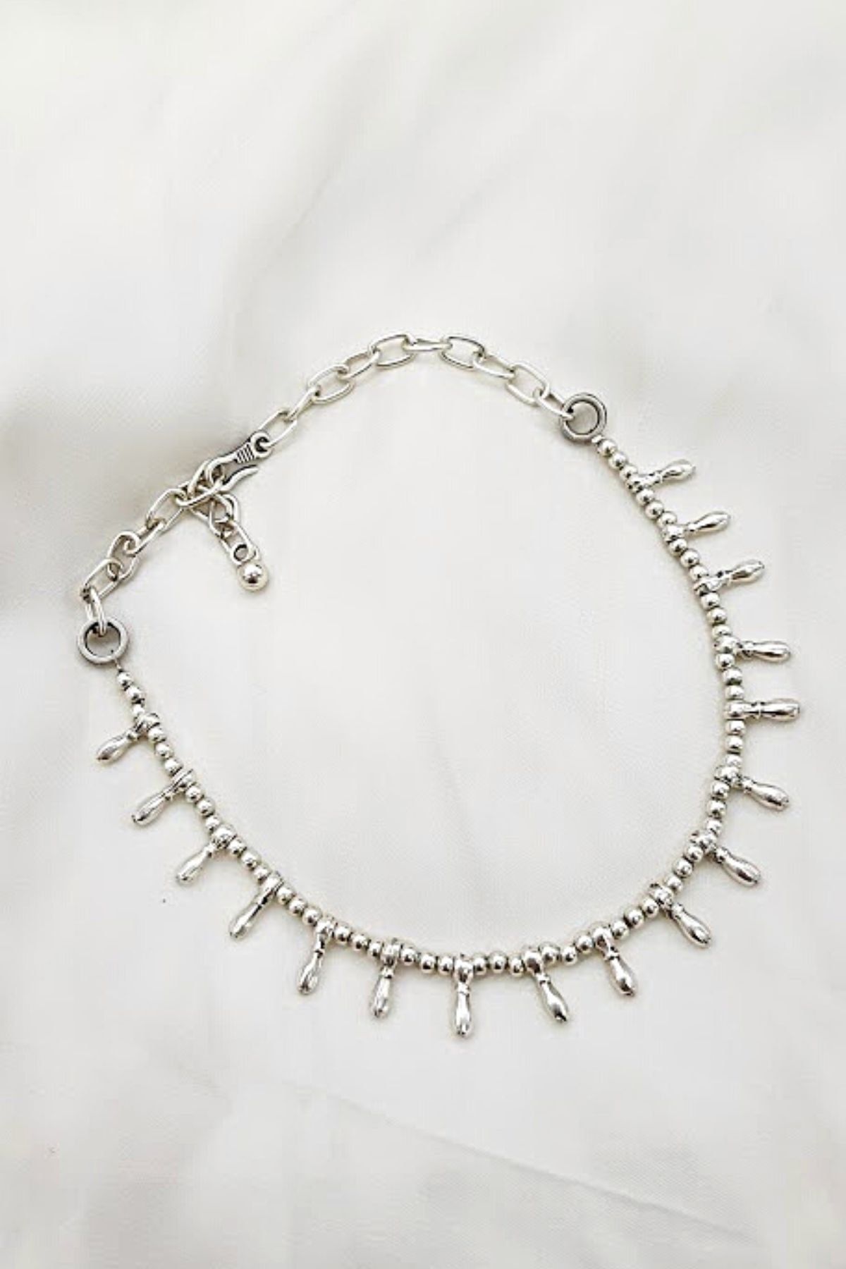 PETEK AKSESUAR Bohemian Ethnic Silver Plated Anklet Drop
