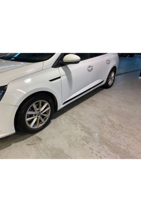Renault Megane Uyumlu 4 Yan Kapı Çıtası Kapı Koruma Parlak Siyah Image 0