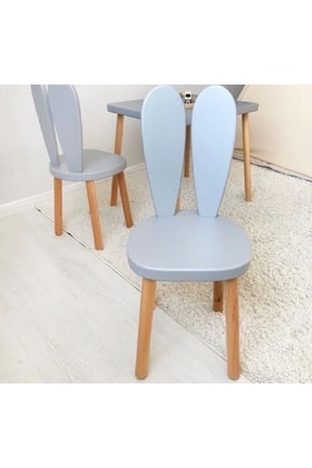 1 Adet Çocuk Masası Ve 1 Adet Sandalyeden Oluşan Country Grey Tavşan Model Image 0