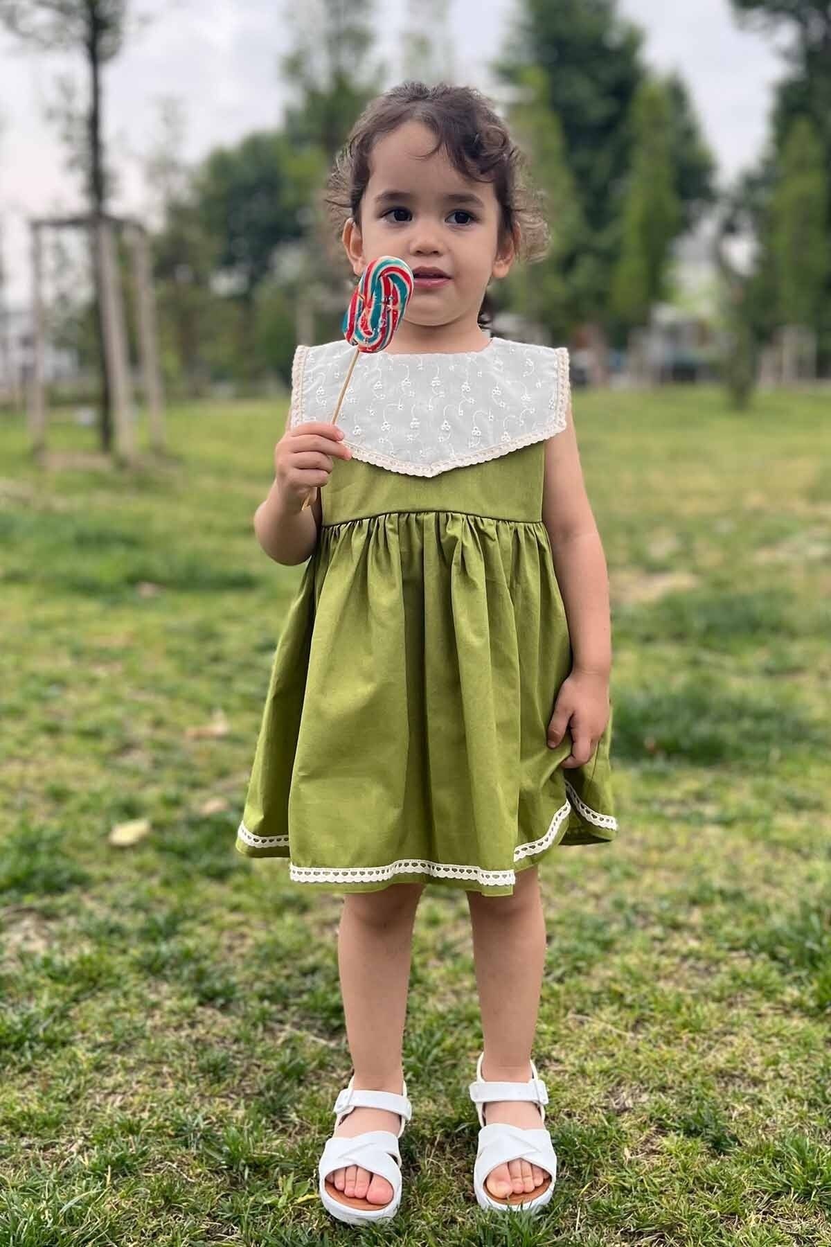 Green scallop dress hot sale