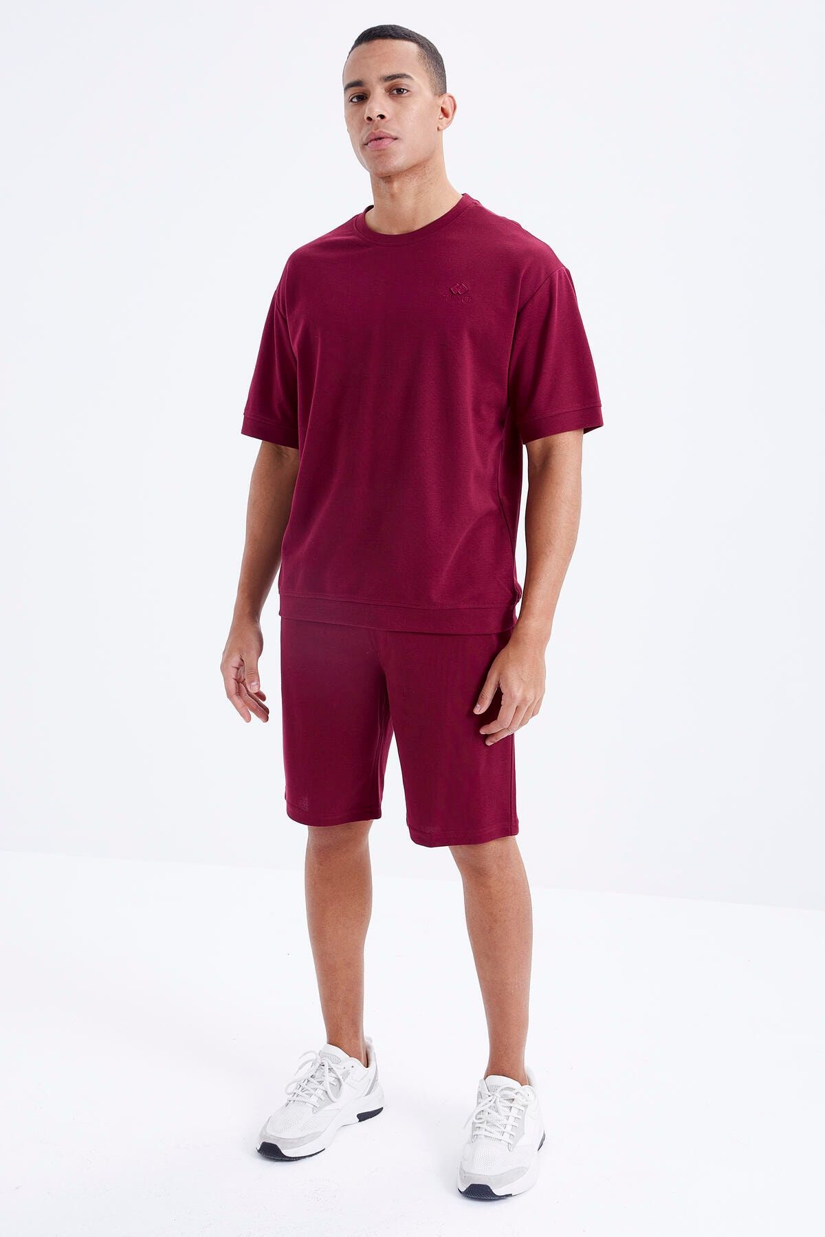 Tommy Life Purple Men s O Neck Oversize Tshirt Shorts Tracksuit