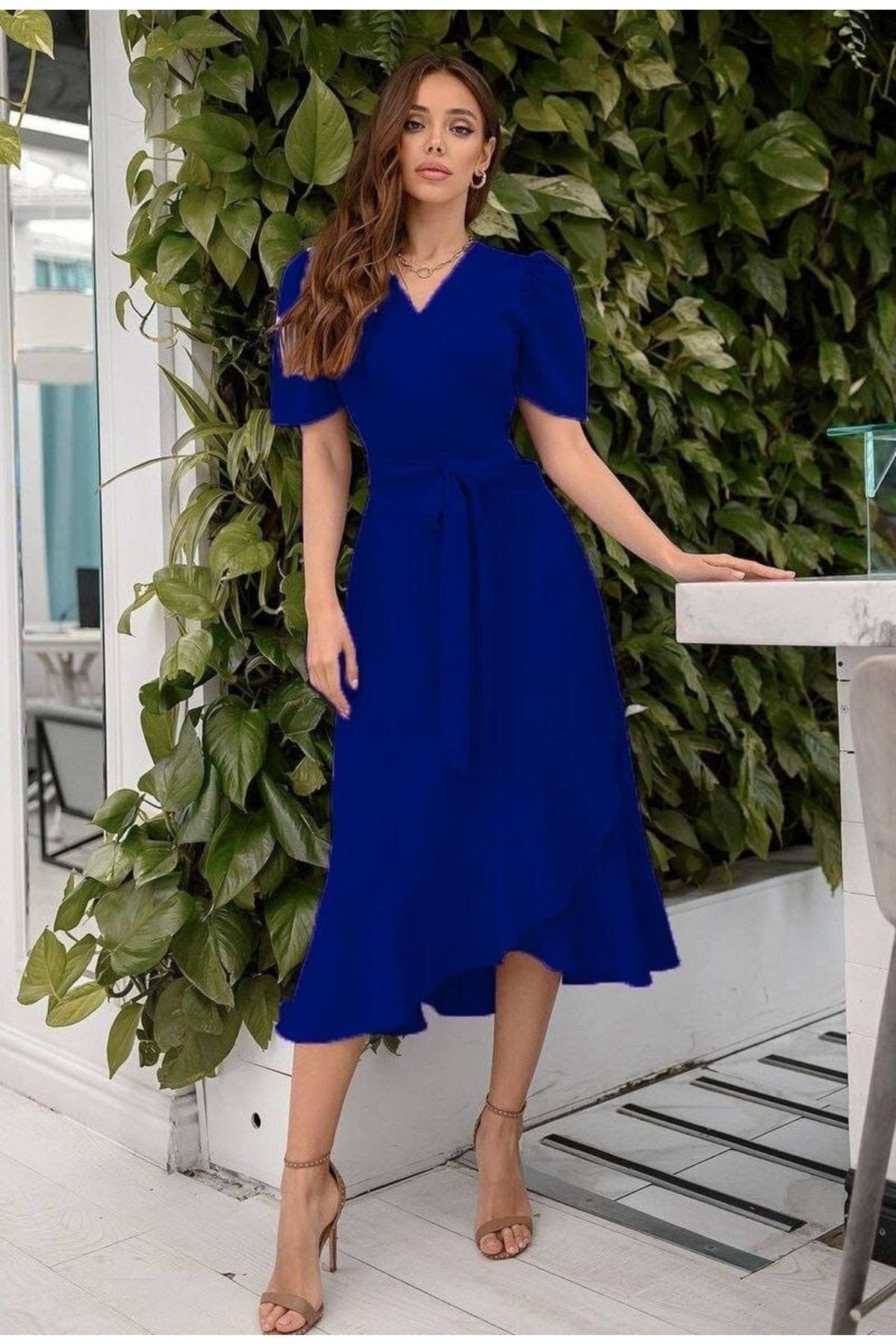 Short sleeve outlet crepe dress