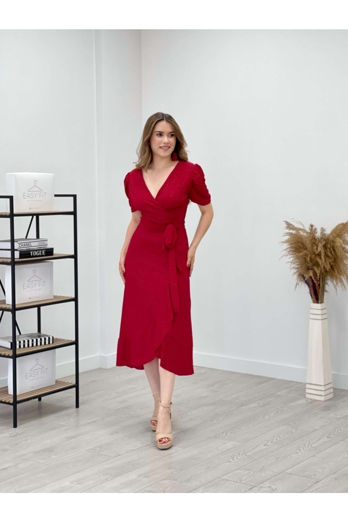 Red wrap new arrivals prom dress